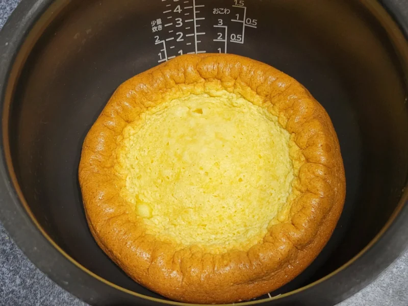 炊飯器で焼き上がった台湾カステラ風ケーキ