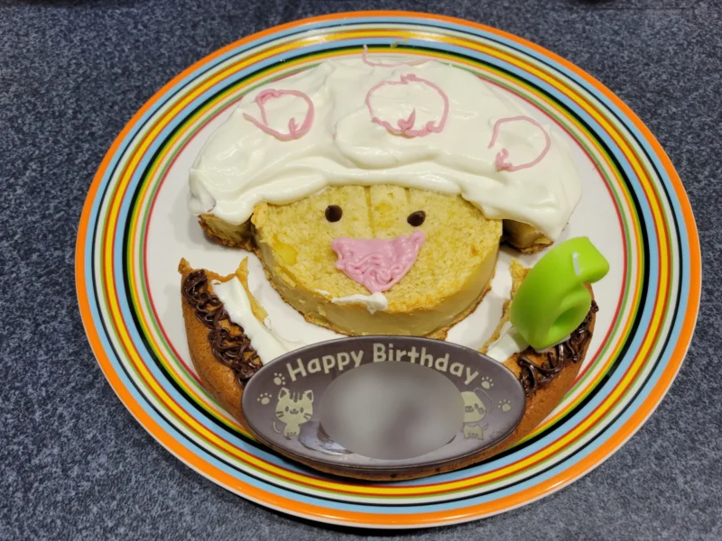 6歳の誕生日に作ったキノピオ風の手作りケーキ
